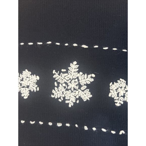 Vintage Nordic Snowflake Turtleneck Sweater Embroidered Cozy Winter Sz M - Picture 2 of 6